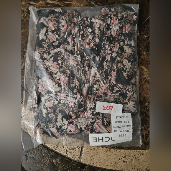 St. Roche Hatfield V neck Floral Mini Dress Belladona Sz 8 NWT - Picture 4 of 5